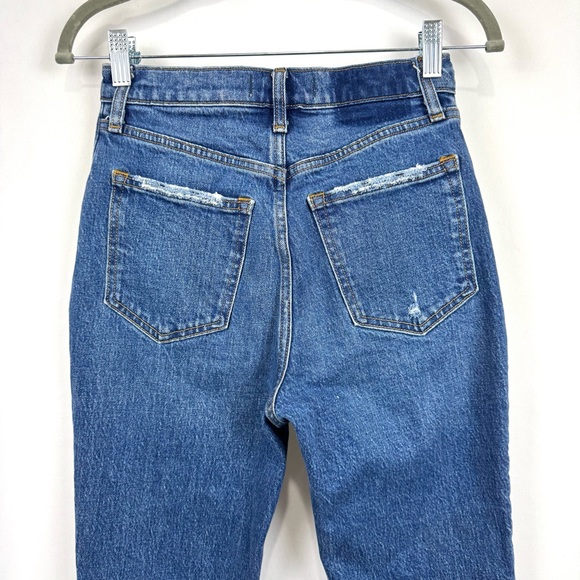 Abercrombie & Fitch The Kick Flare Ultra High Rise Crop Blue Denim Jeans 25/0s - Picture 6 of 11